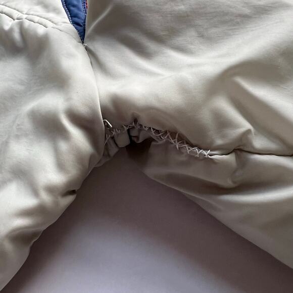 True Vintage 70s Snuggler Skiwear Ski Jacket Nylon Puffer Varisty Stripe Gray - Picture 14 of 16